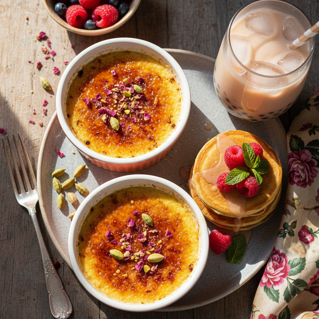 Cardamom Rose Crème Brûlée Brunch