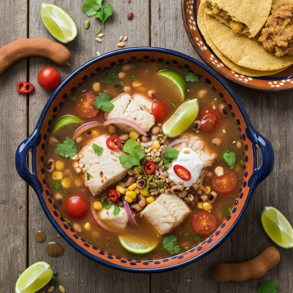 Spicy Tamarind Fish Soup with Lime — Afro-Mexican Tamarind and Lime Fish Soup