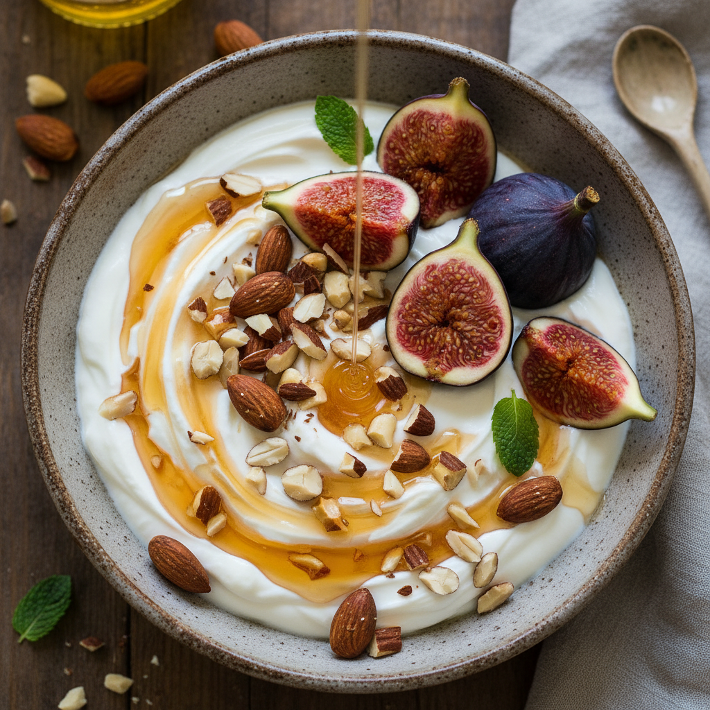 Greek Yogurt Fig Almond Honey Bowl