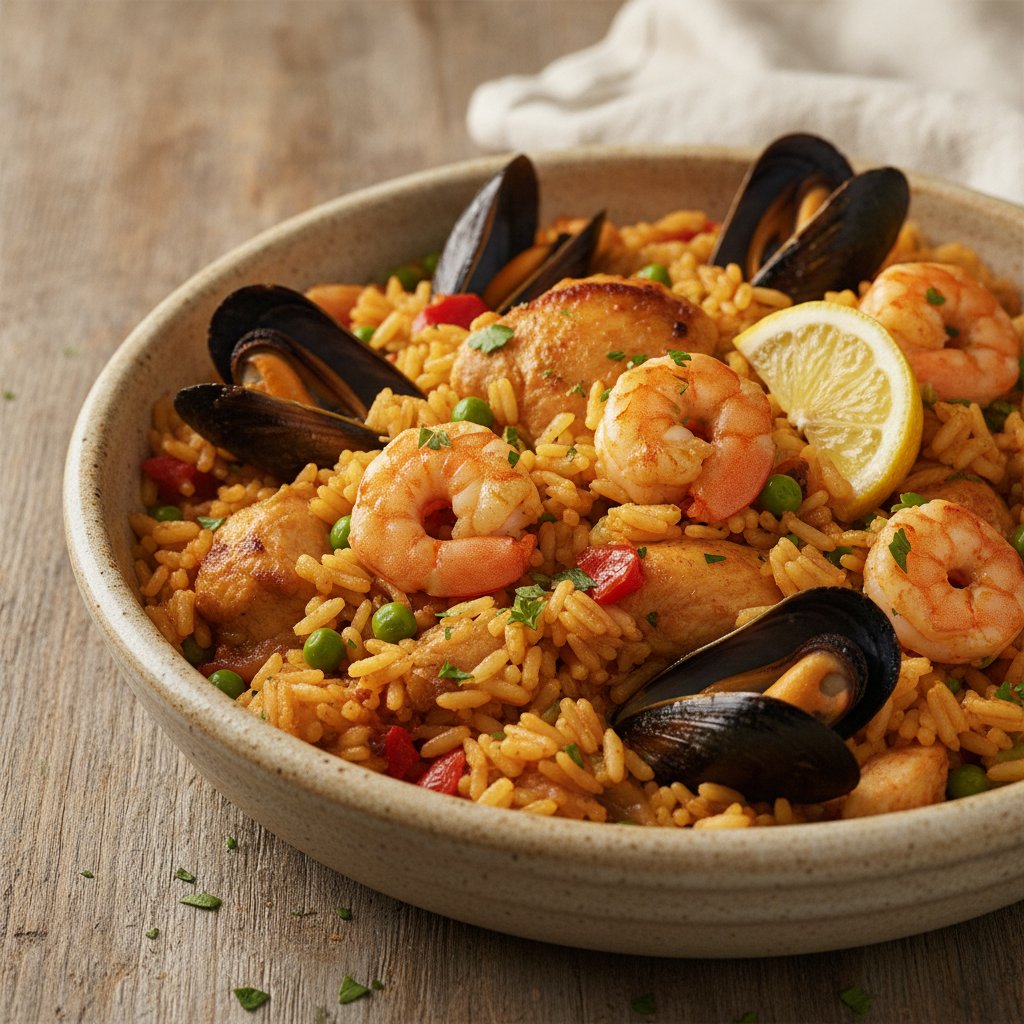 Seafood and Chicken Saffron Rice (Gluten-Free)