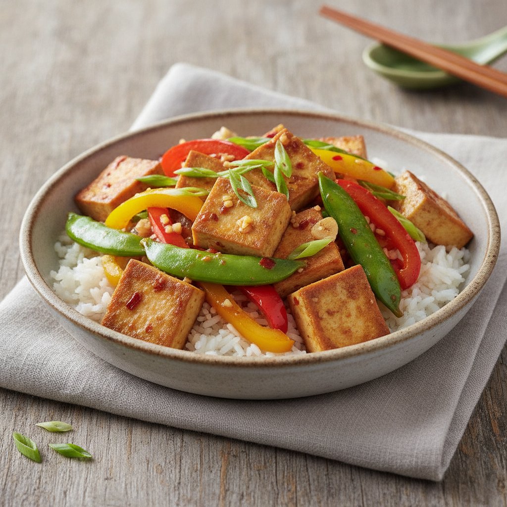 Spicy Tofu Stir Fry (Low-Calorie)