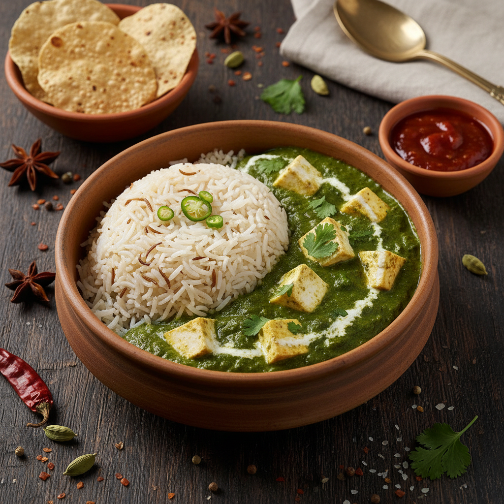 Palak Paneer Rice Bowl