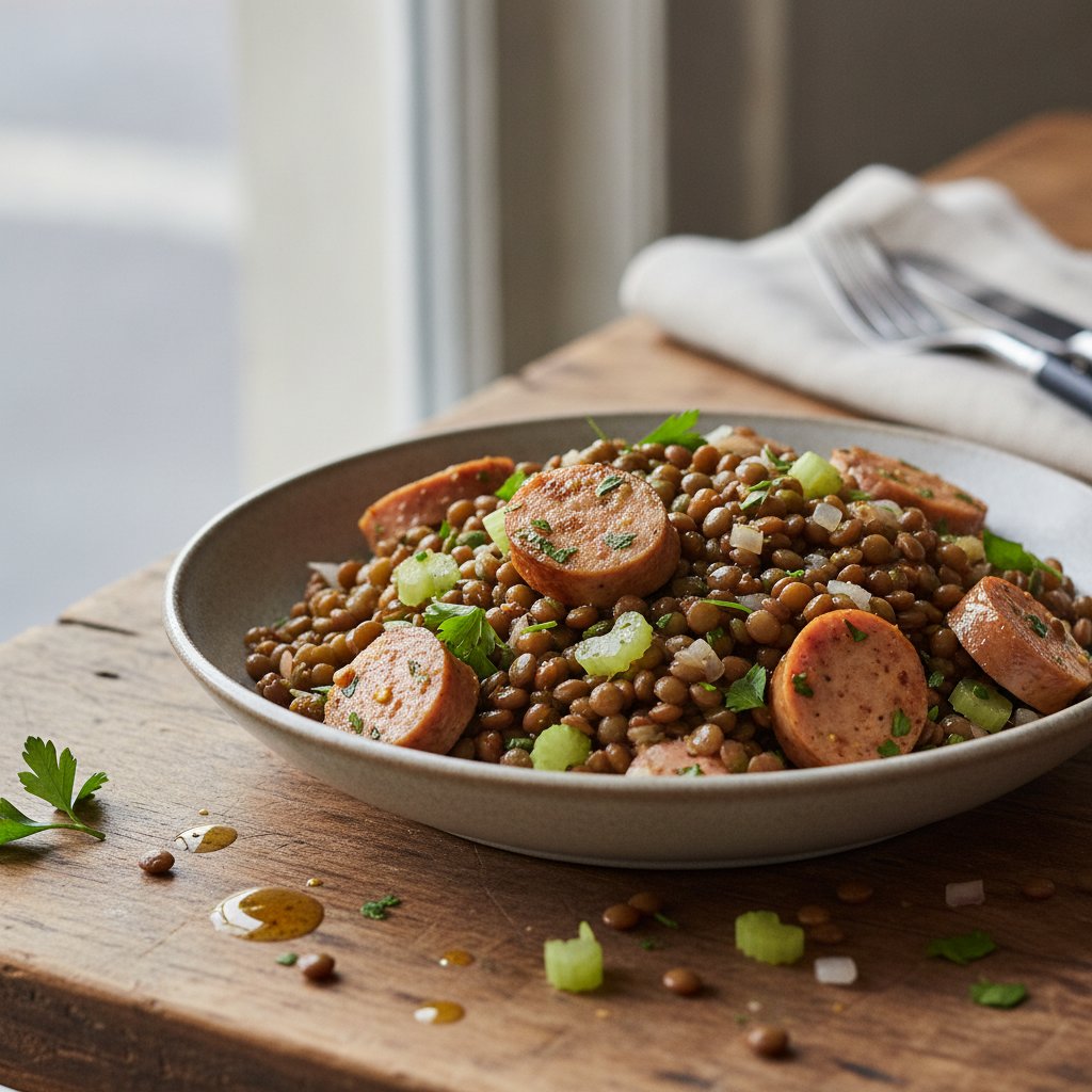 Lentil Salad with Sausage (Low-Chol)
