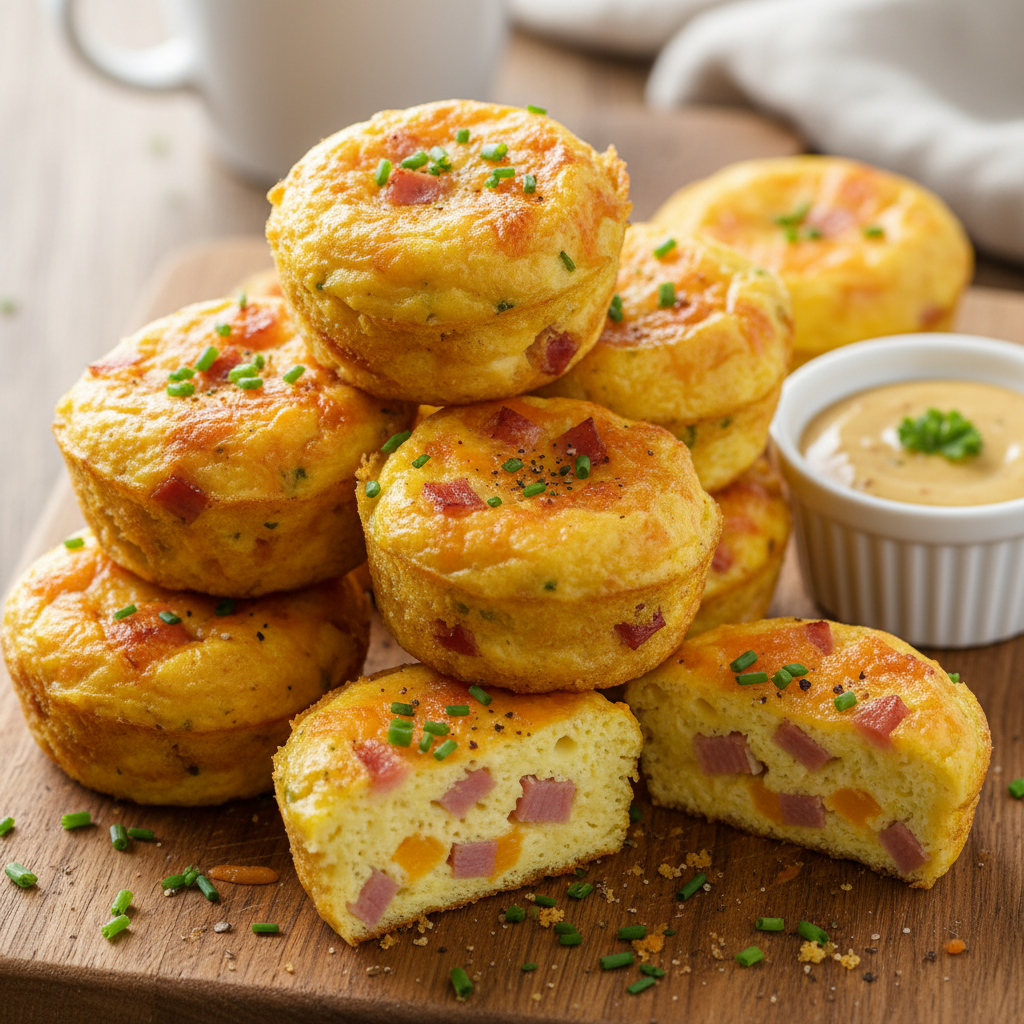 Ham and Cheese Egg Muffin Bites