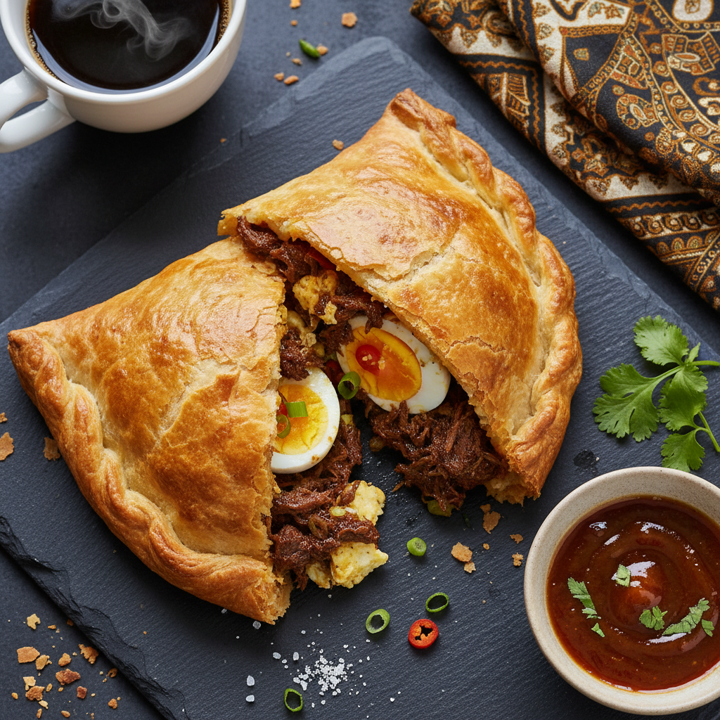 Rendang Spiced Beef and Egg Brunch Parcel