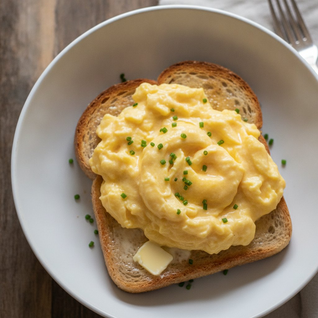 Soft Scrambled Eggs with Butter (Gluten-Free)