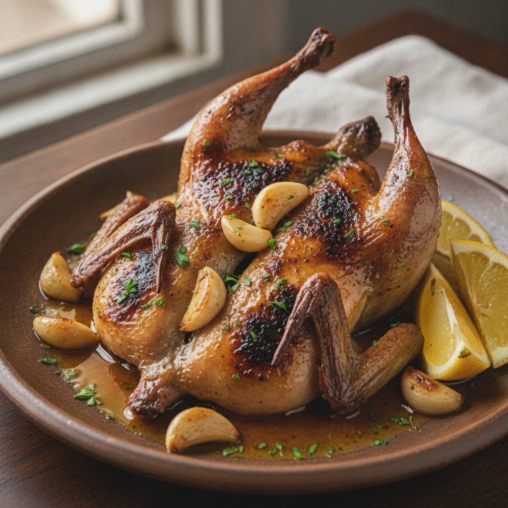Grilled Quail with Garlic
