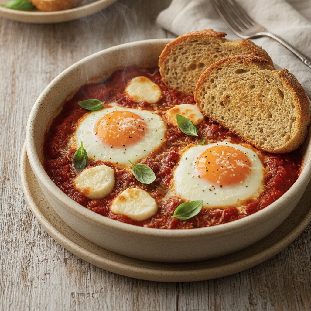 Baked Eggs with Tomato and Cheese (Gluten-Free)
