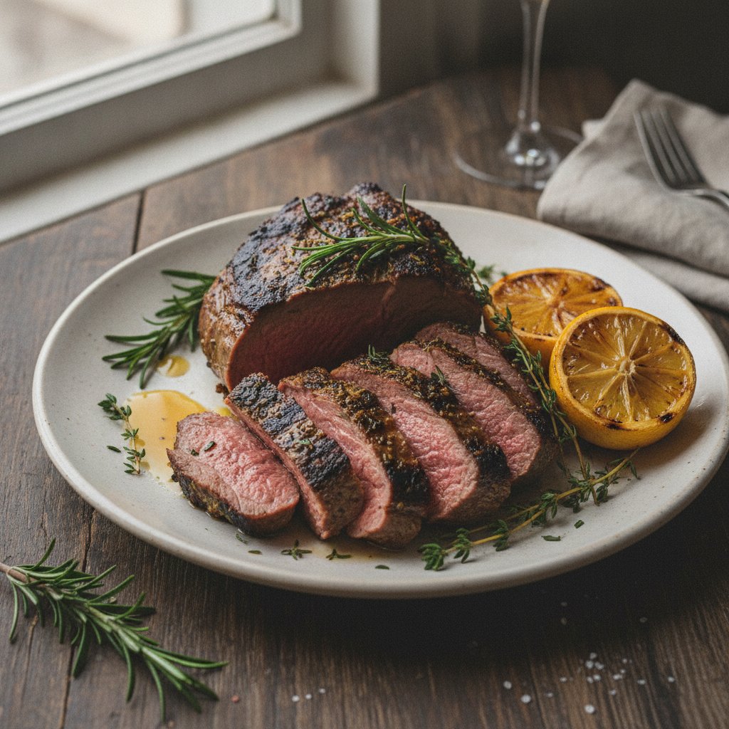 Grilled Lamb Leg with Garlic (Low-Chol)