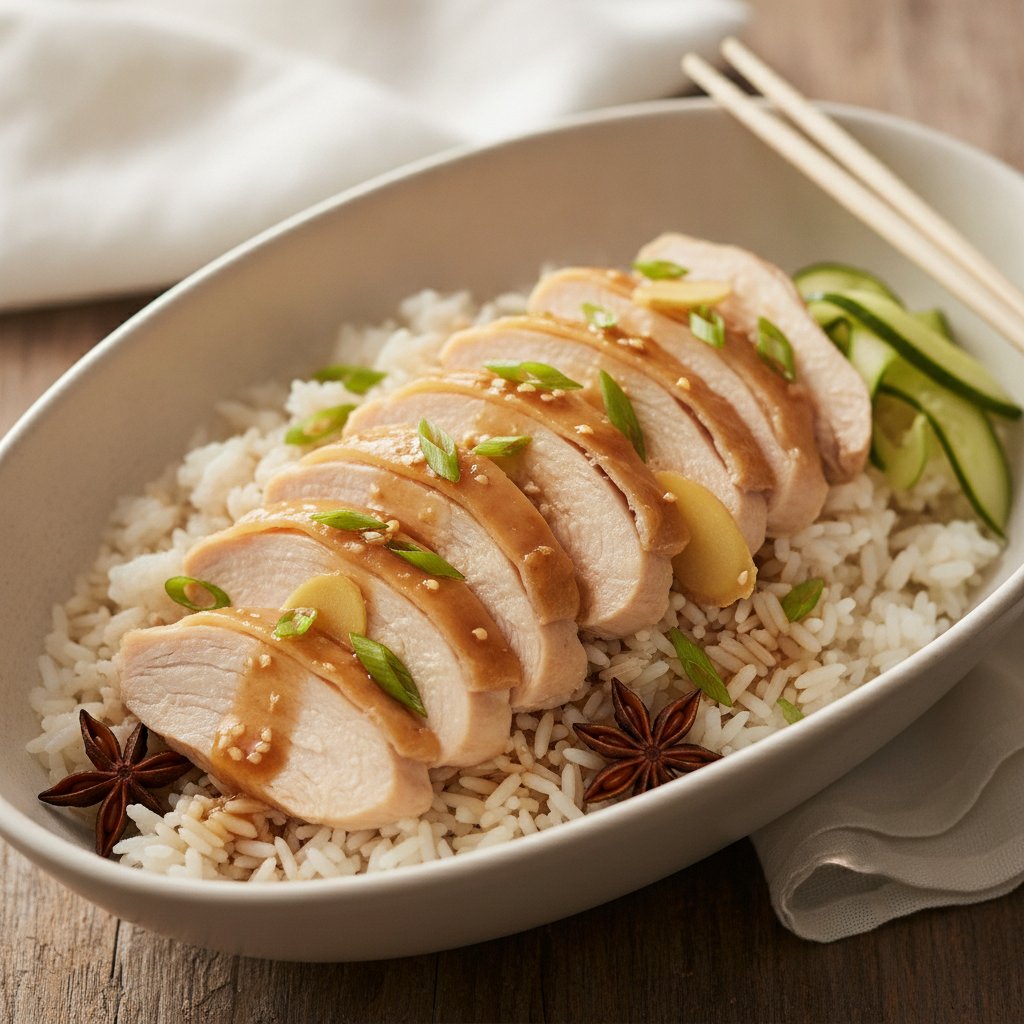 Soy Sauce Chicken Rice (Low-Calorie)