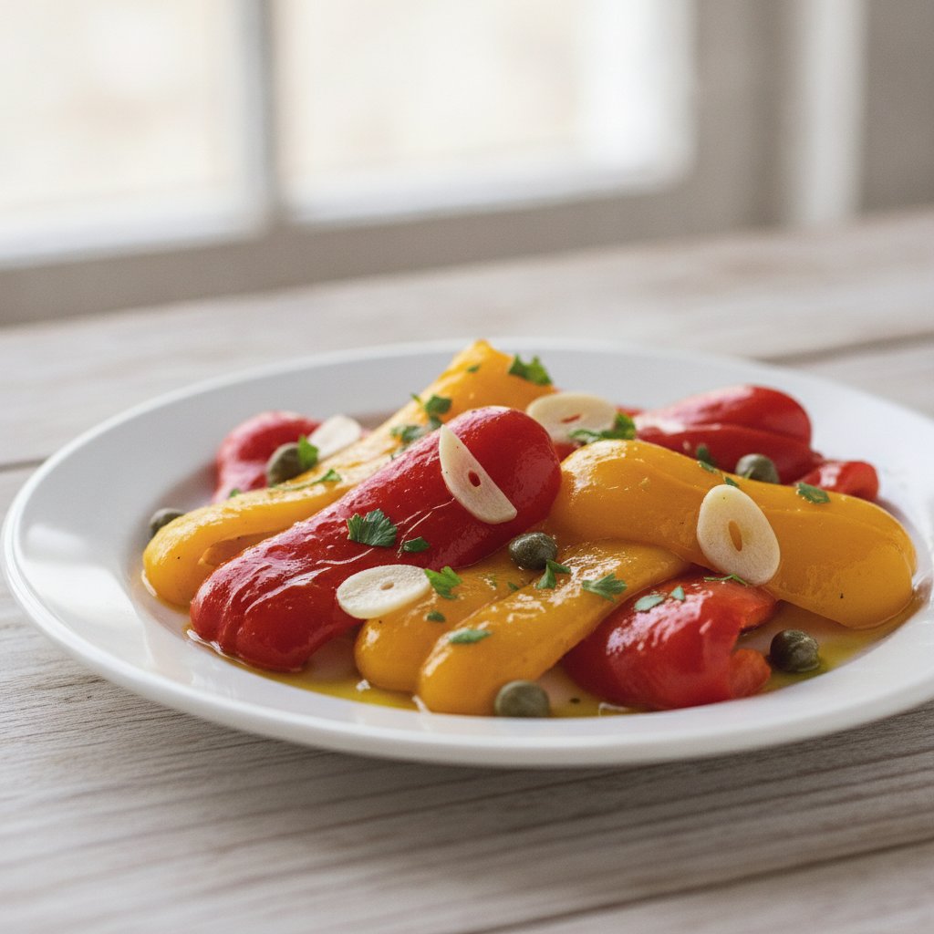 Marinated Roasted Peppers (Low-Calorie)