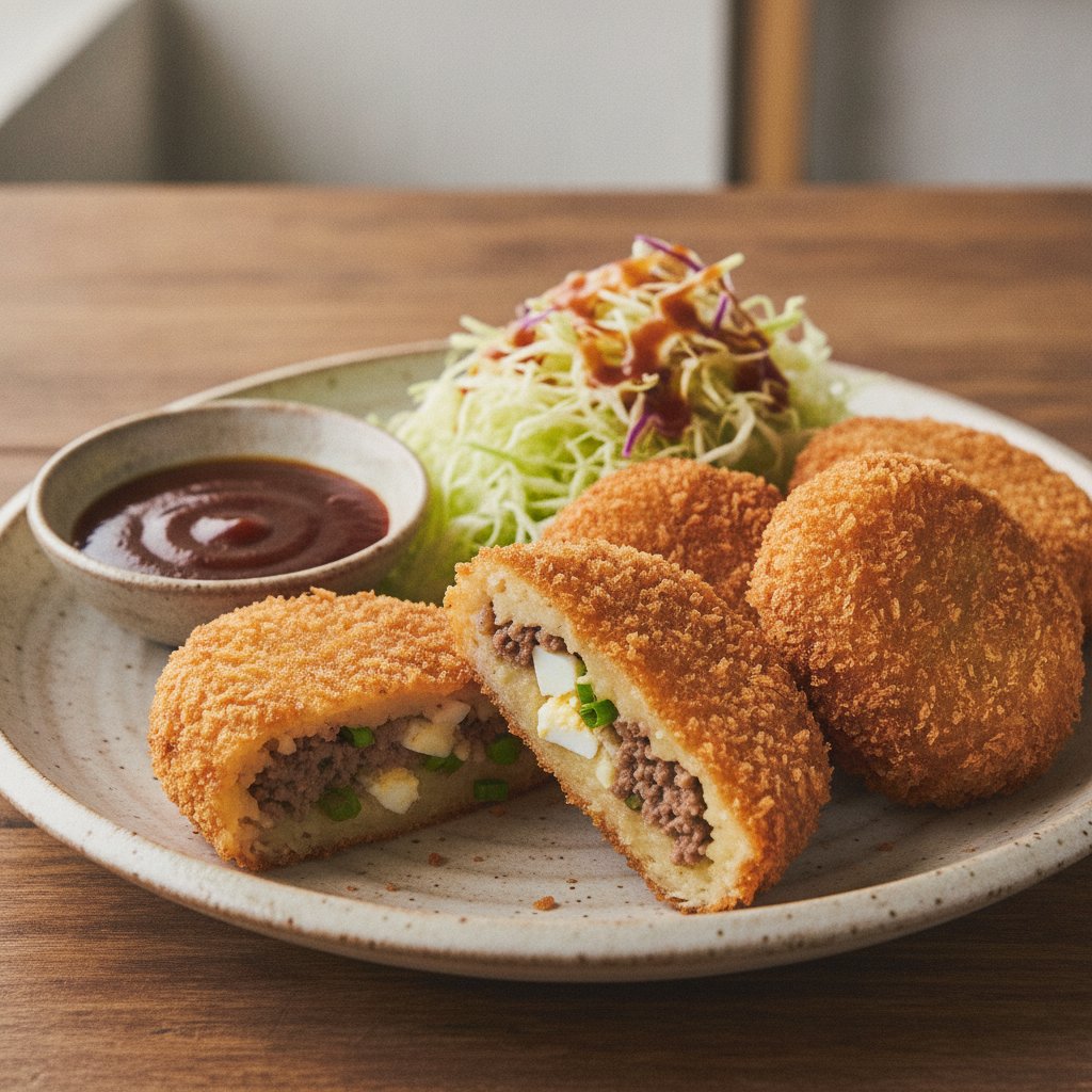 Fried Potato and Meat Croquette (High-Protein)
