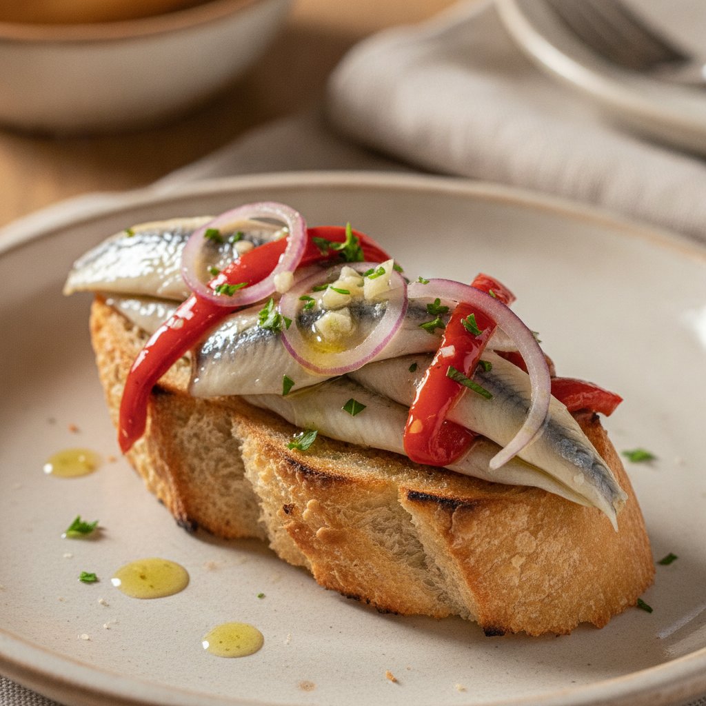 Spanish Anchovy and Pepper Sandwich