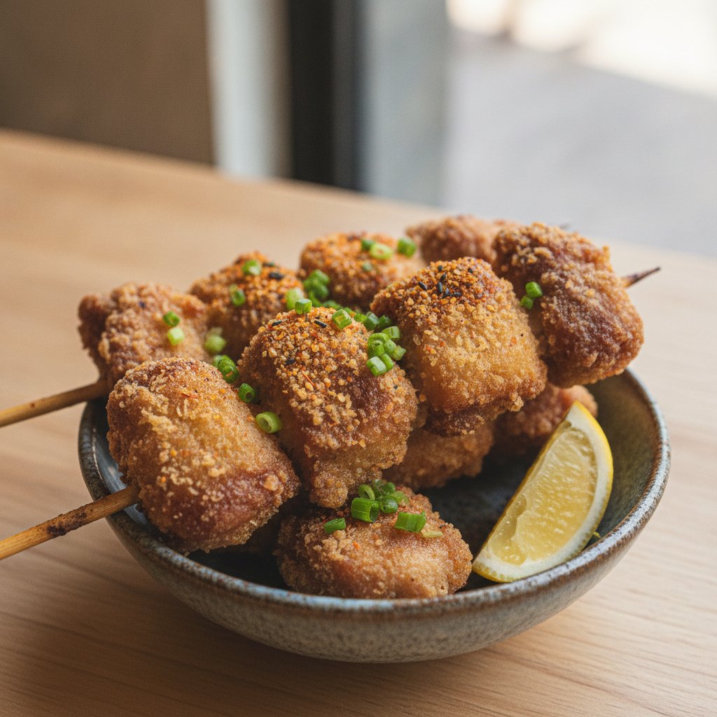 Fried Chicken Thigh Skewers