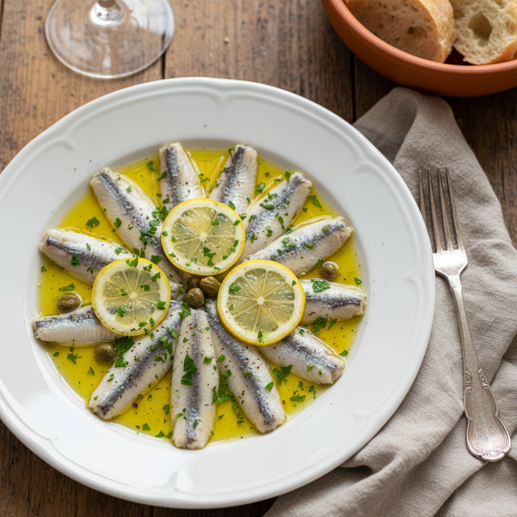 Acciughe Marinate al Limone e Prezzemolo