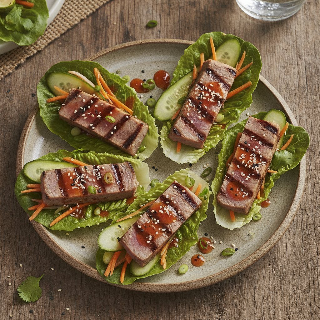 Grilled Tuna Lettuce Wraps