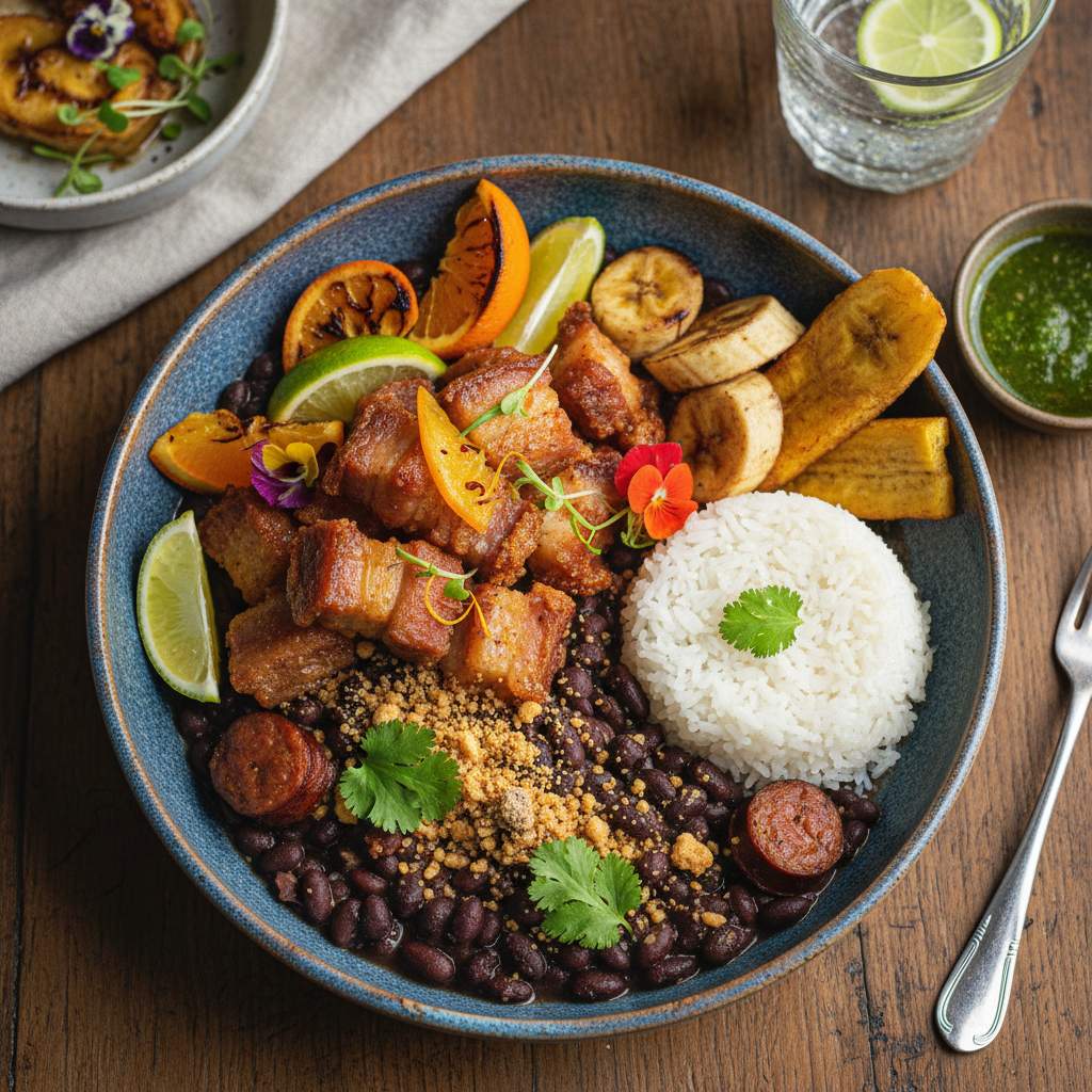 Black Bean & Crispy Citrus Pork Bowl - Feijoada Griot