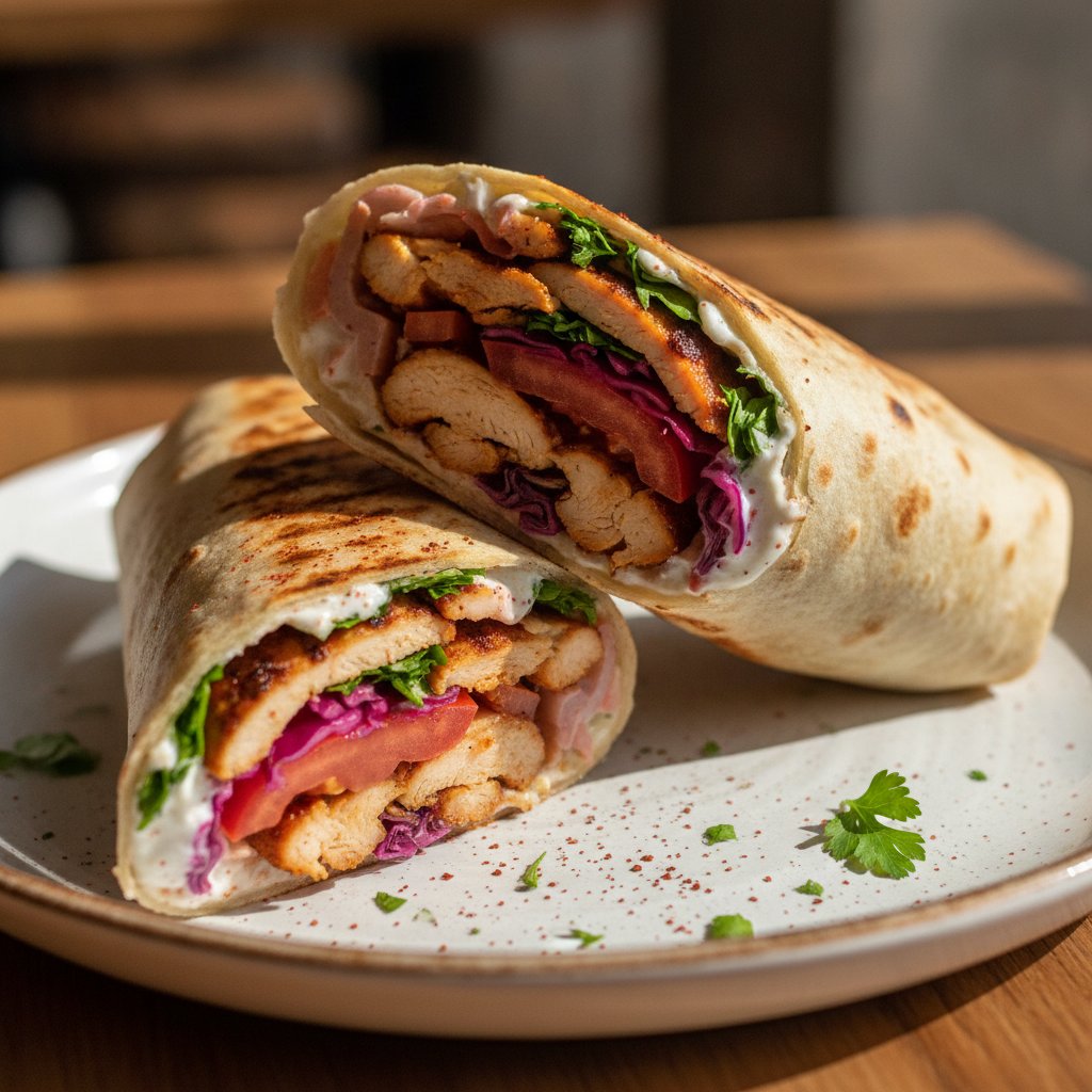 Spit-Roasted Chicken Wrap