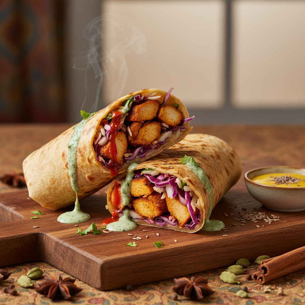 Indian Chicken Shawarma Wrap