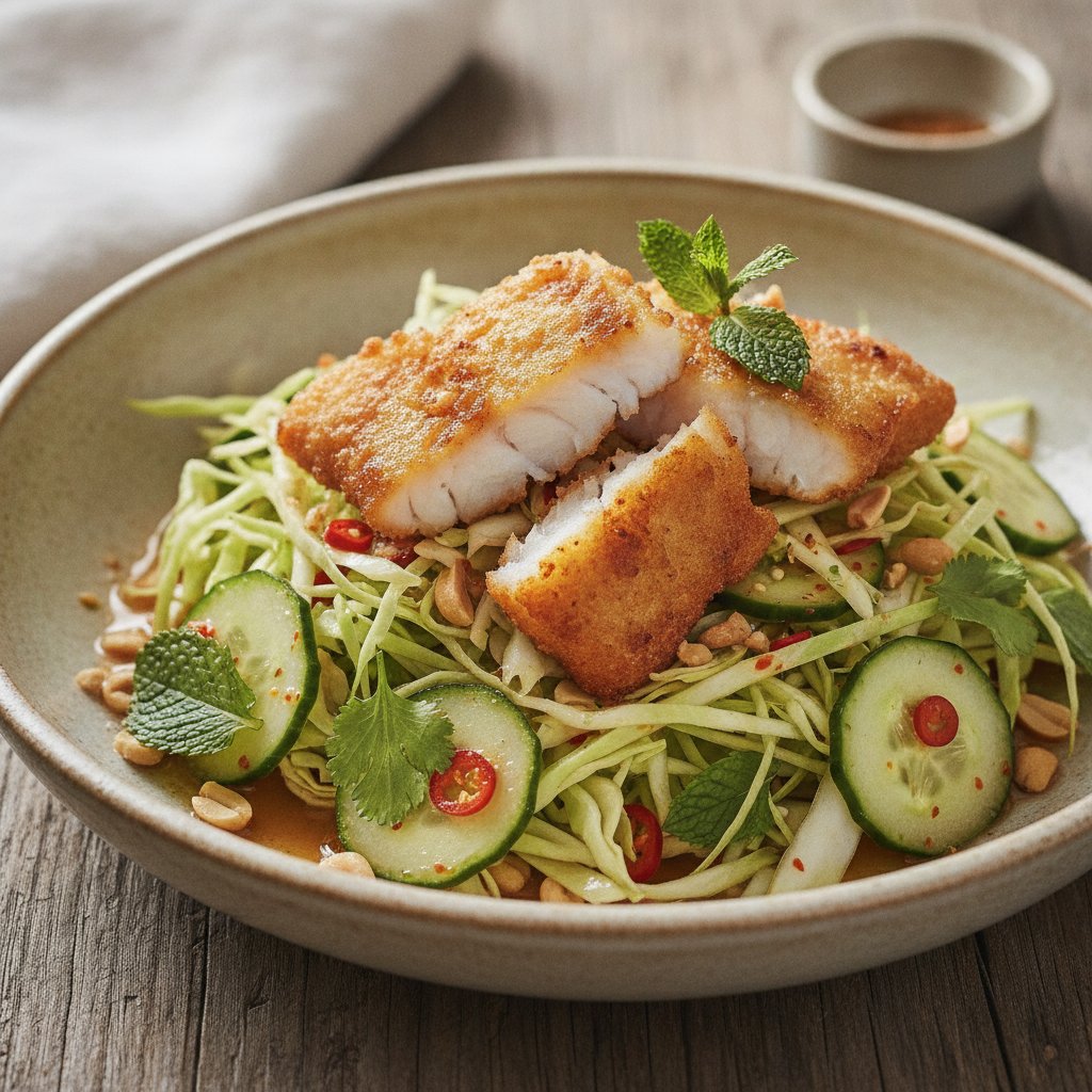 Crispy Fried Fish Salad