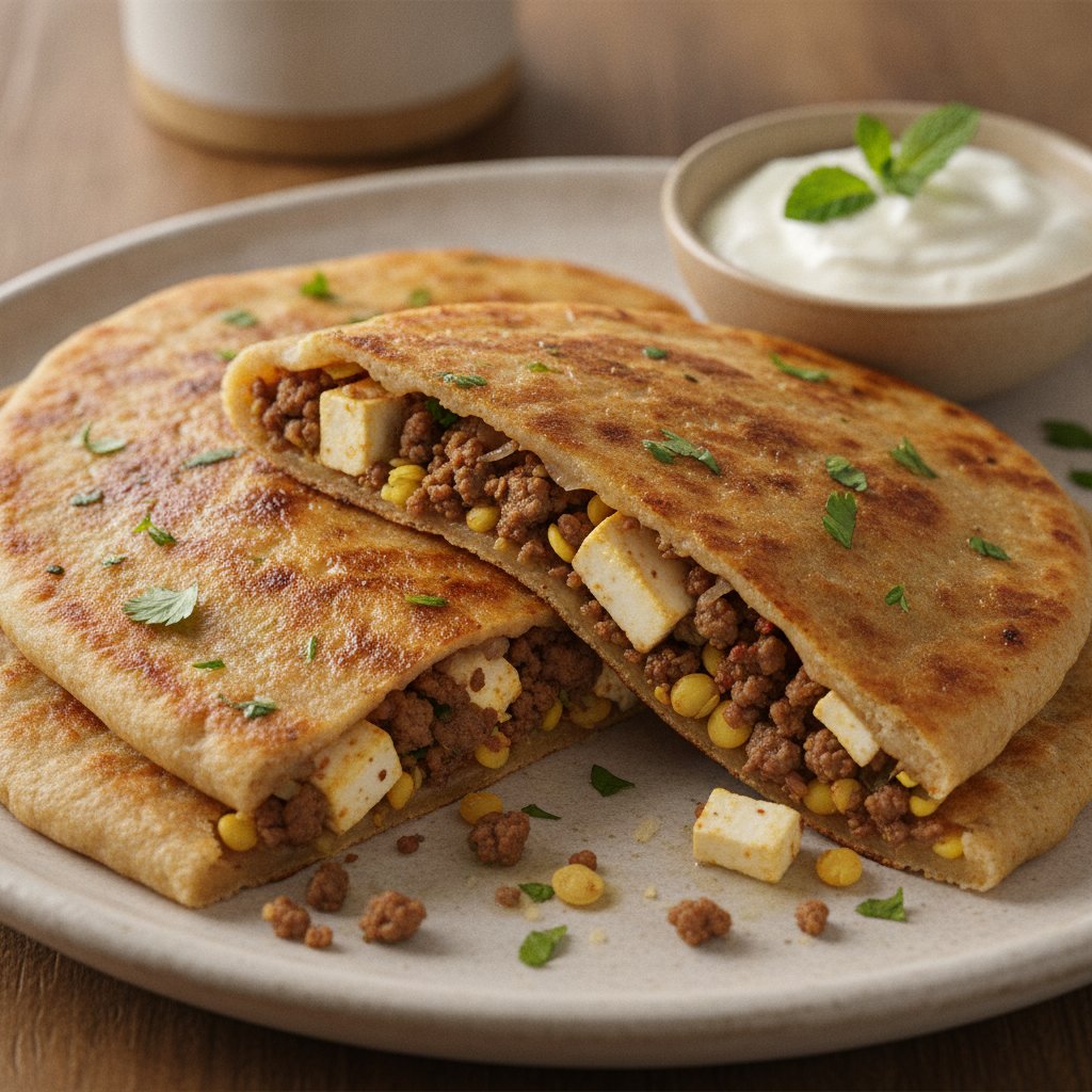 Minced Lamb Stuffed Flatbread (High-Protein)