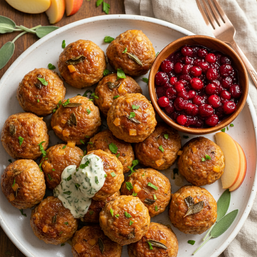 Baked Turkey Apple Sage Meatballs