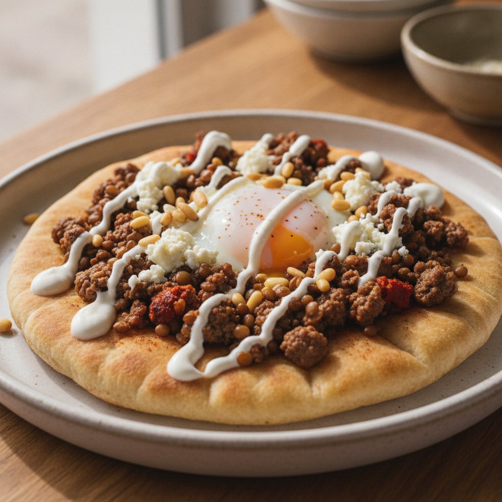 Meat Topped Flatbread (High-Protein)