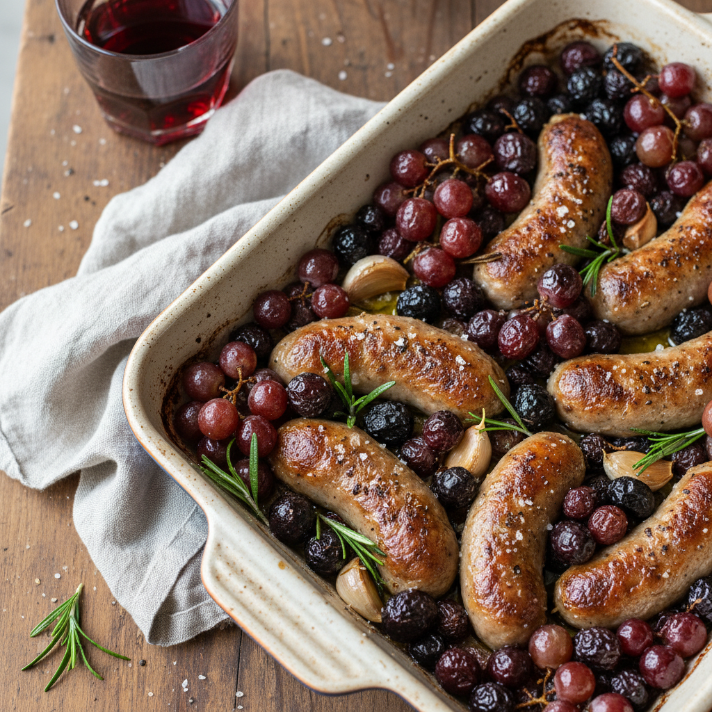 Salsiccia e Uva al Forno