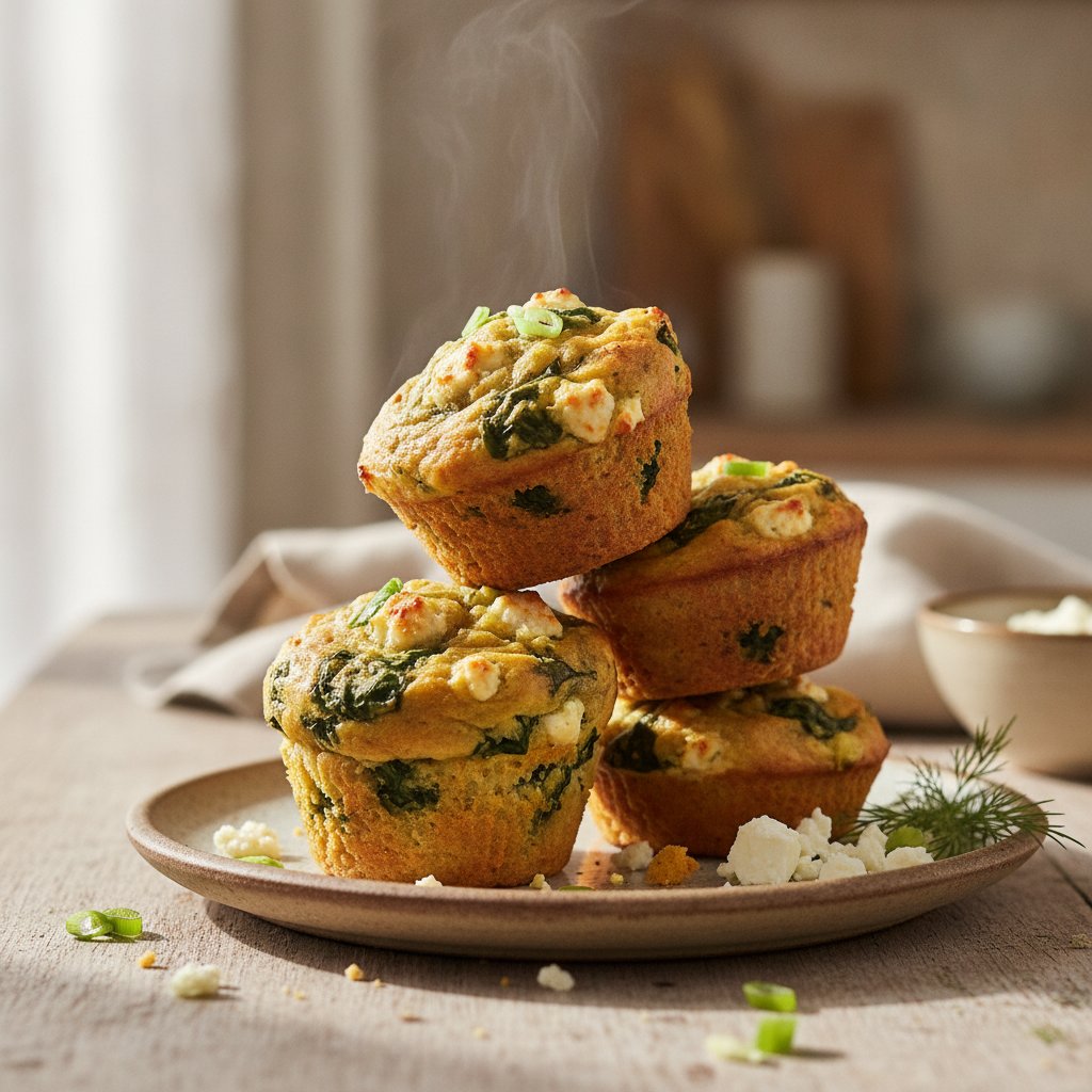 Spinach and Feta Savoury Muffins