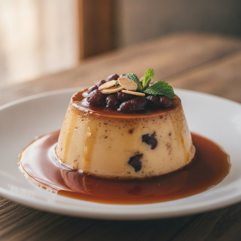 Red Bean Caramel Custard
