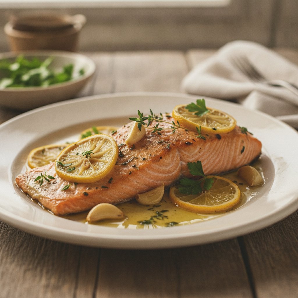 Roast Salmon with Lemon and Herbs