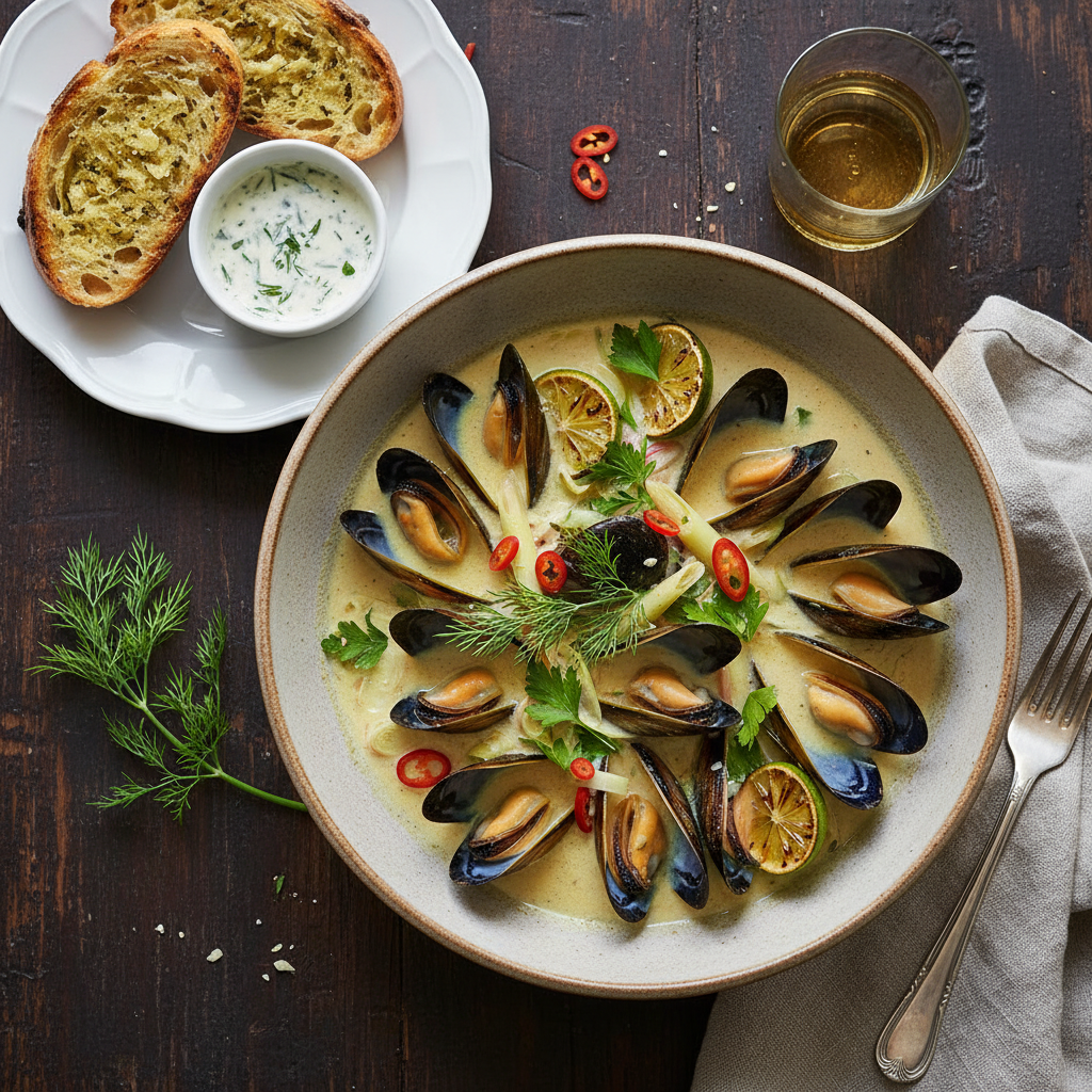 Coconut Mussels with Scandinavian Spices