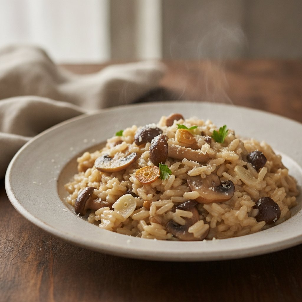 Creamy Mushroom Rice (Low-Calorie)