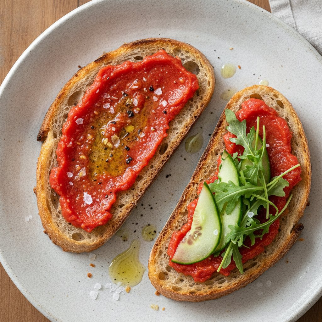 Spanish Tomato Bread with Olive Oil Sandwich (Low-Calorie)