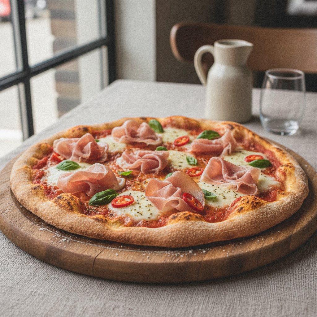 Cured Pork and Chili Pizza (Low-Calorie)
