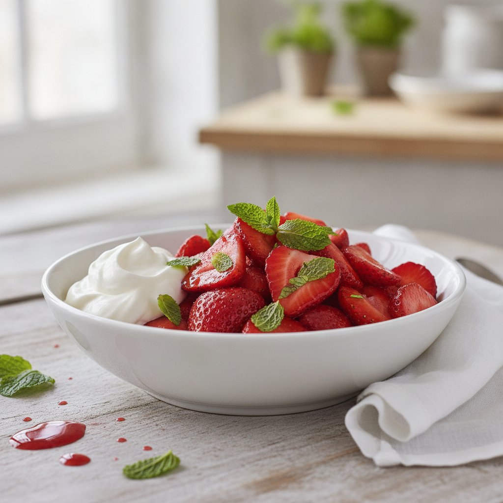 Macerated Strawberries with Mint