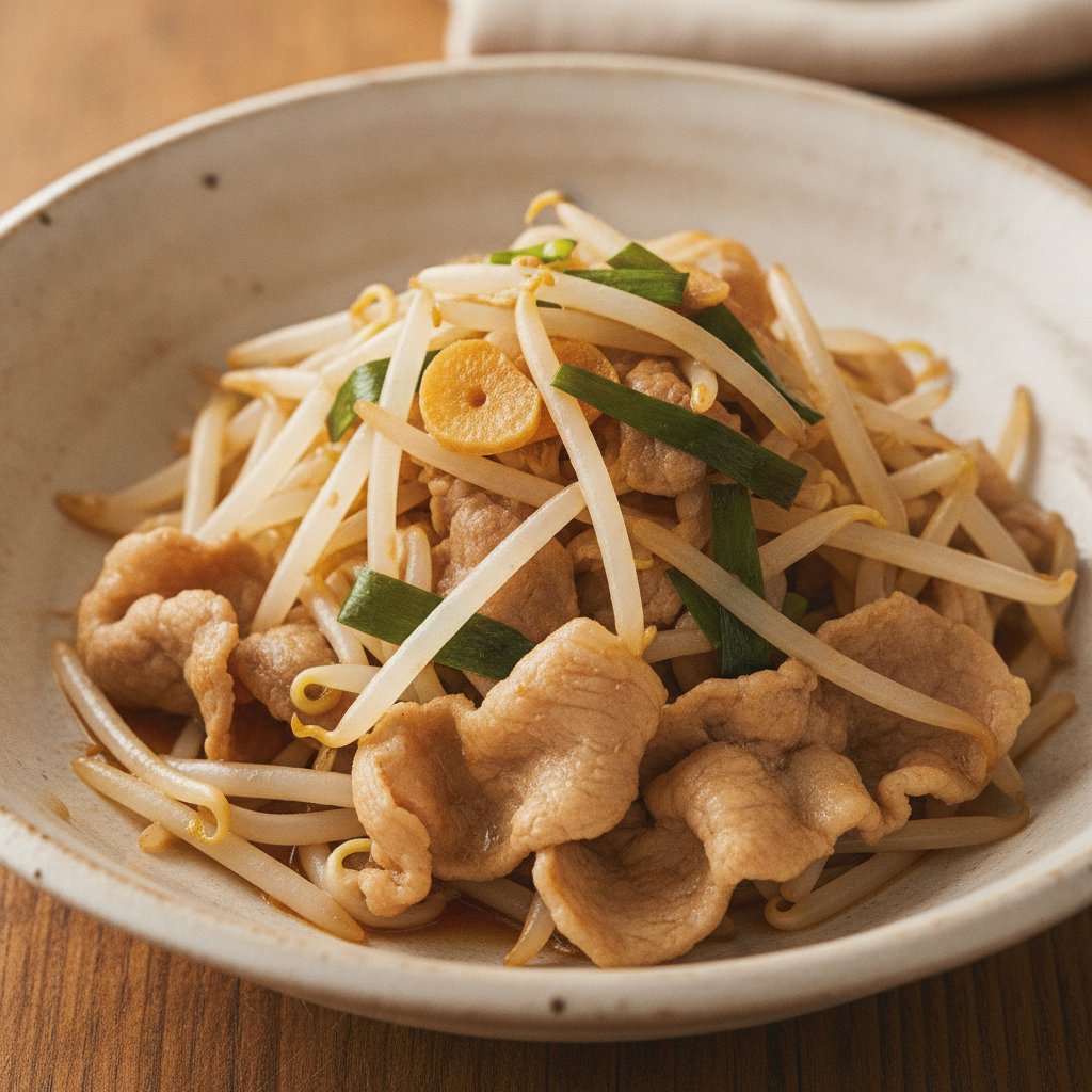 Stir Fried Bean Sprouts With Pork