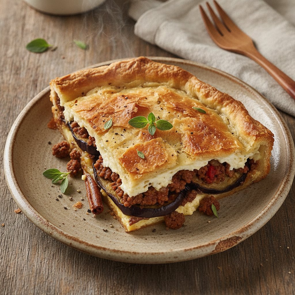 Ground Beef and Eggplant Pie