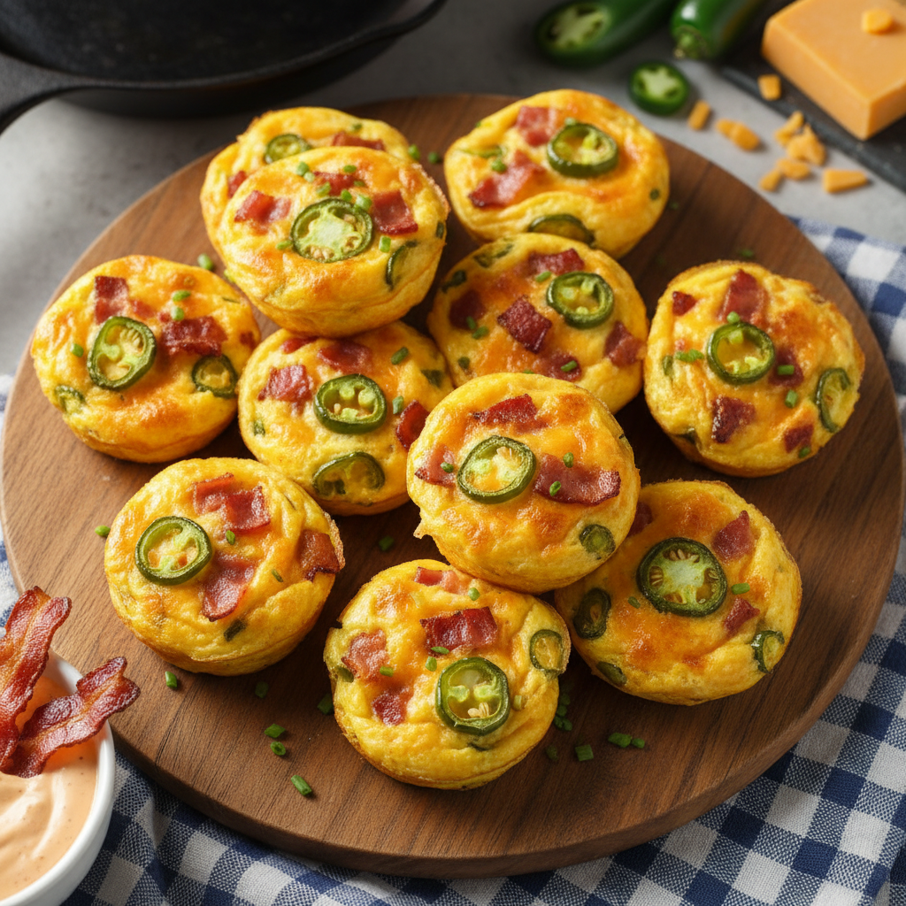 Baked Bacon Jalapeño Cheddar Egg Bites