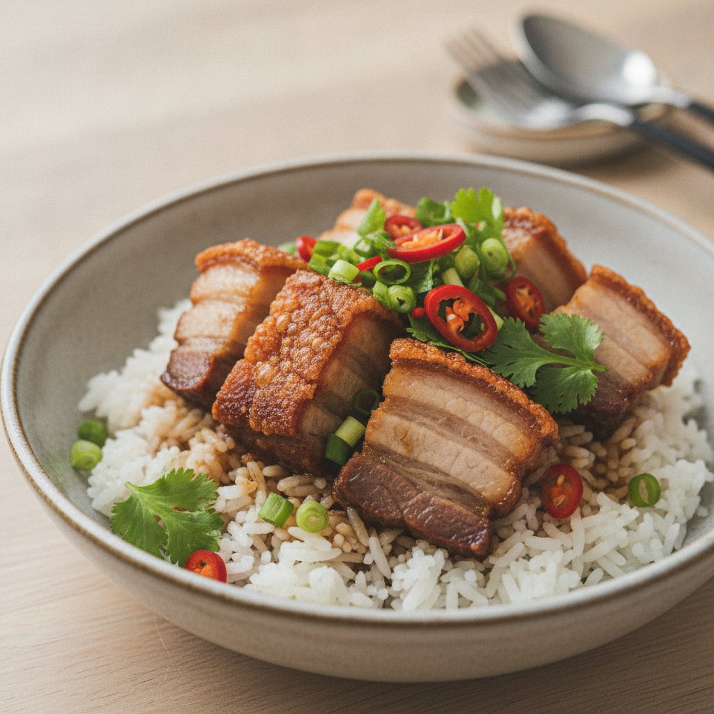 Crispy Pork Belly Rice
