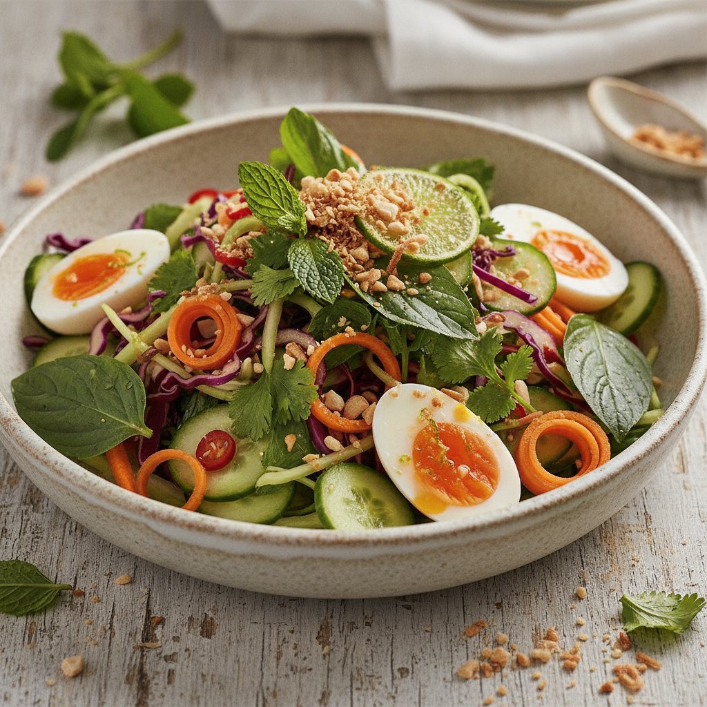 Duck Egg and Herb Salad