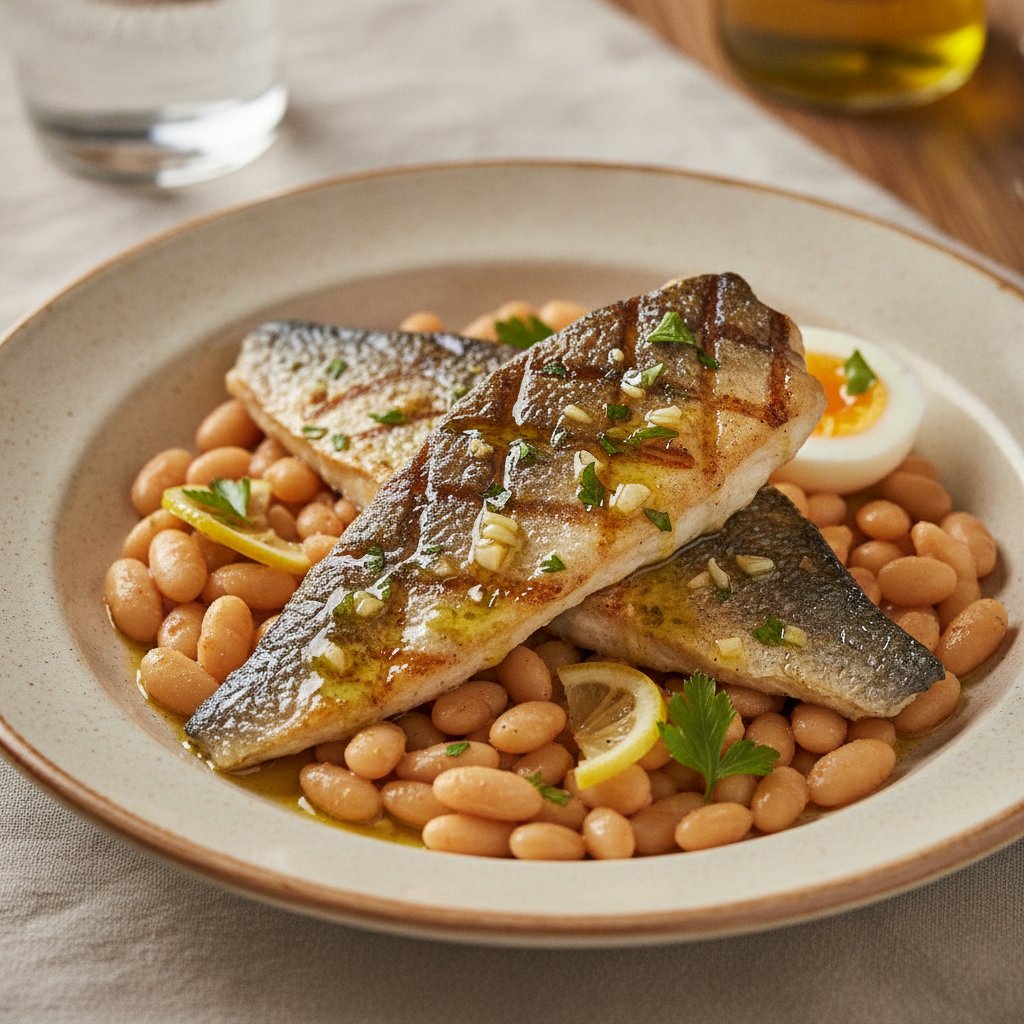 Grilled Sea Bass with Garlic (High-Protein)