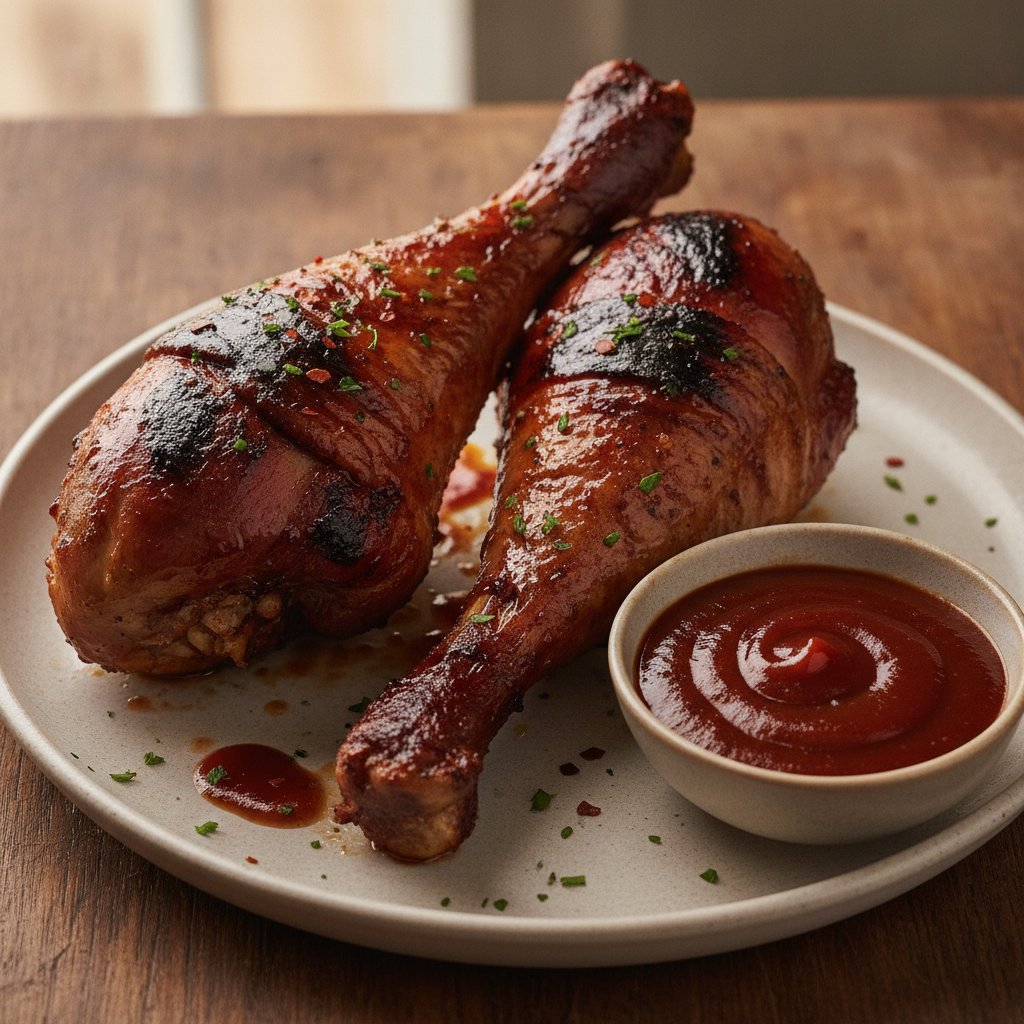 Grilled BBQ Turkey Legs