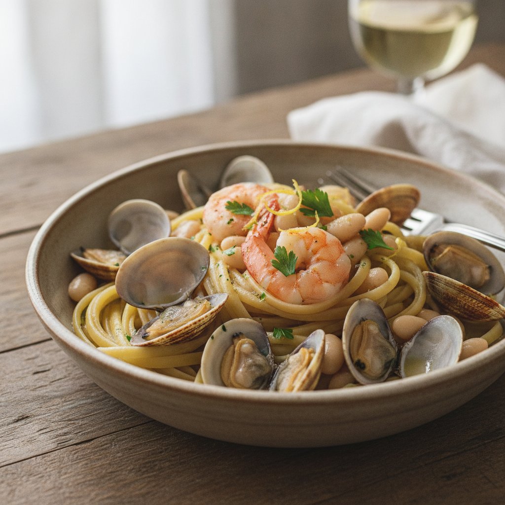 Seafood Noodles with Clams (High-Protein)