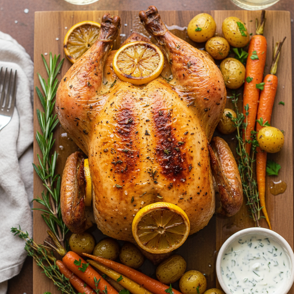 California Lemon Herb Roast Chicken