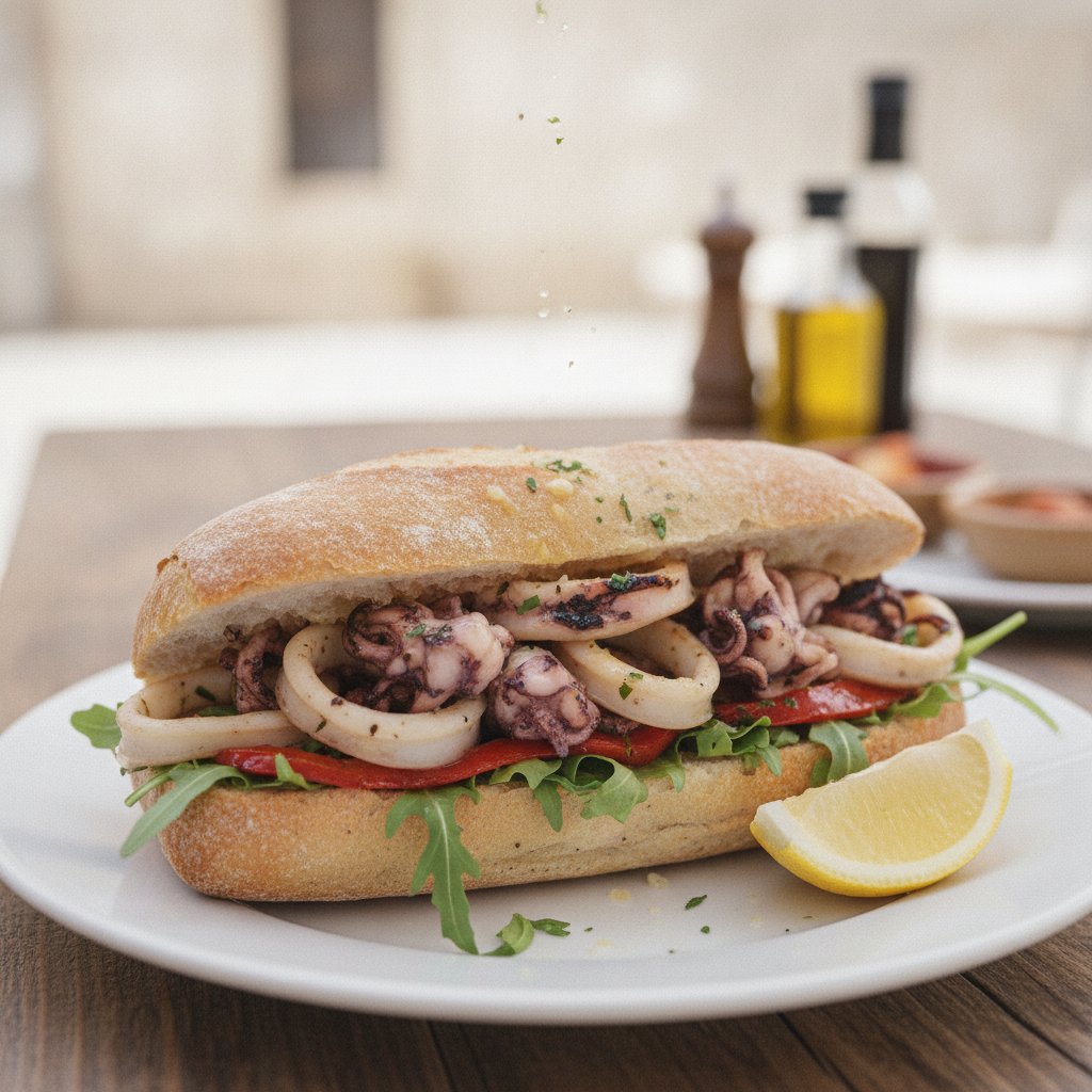 Spanish Grilled Squid Sandwich