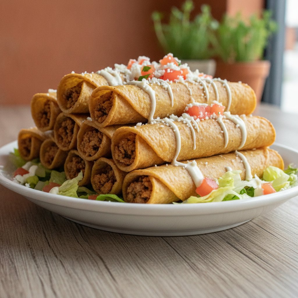 Crispy Turkey Rolled Tacos