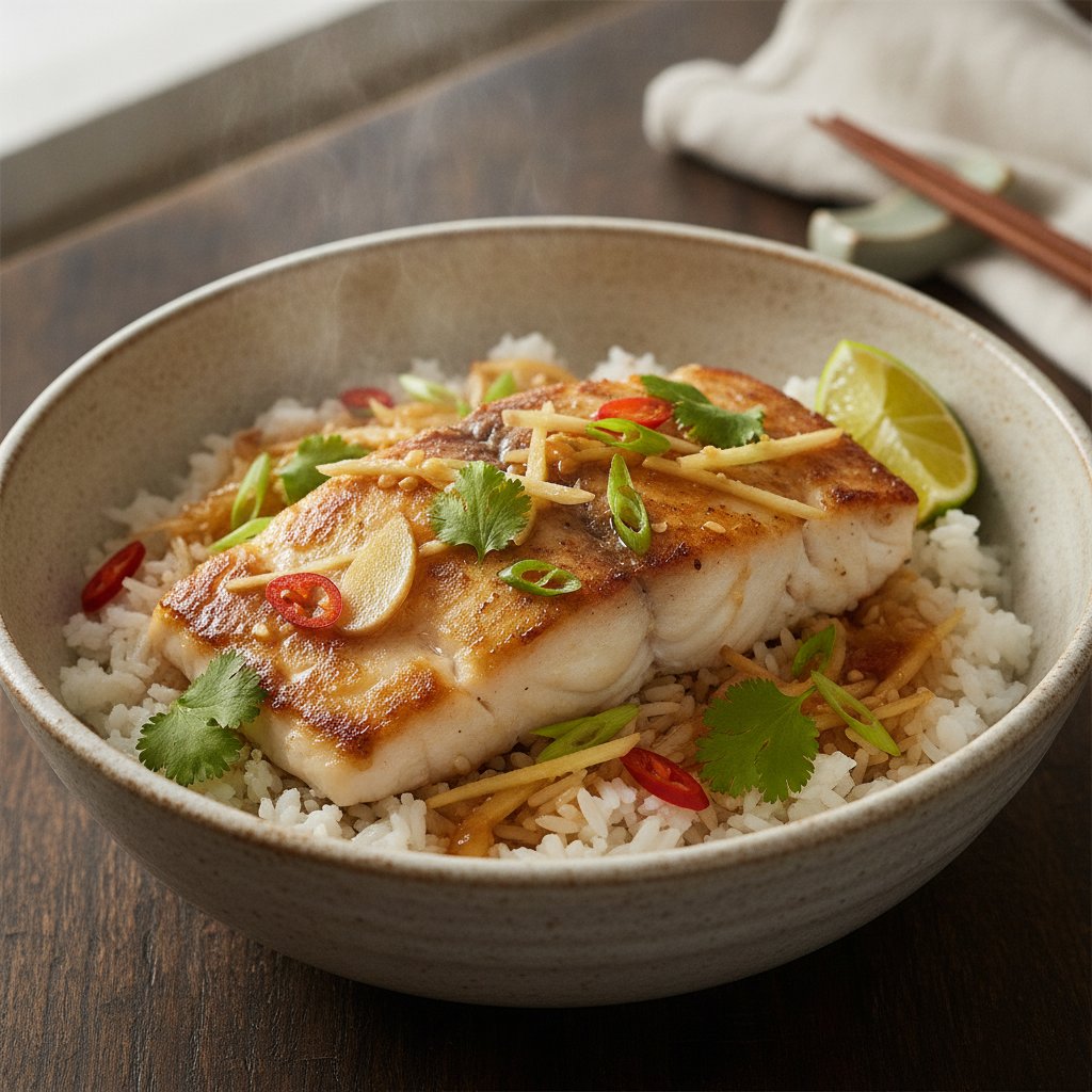 Ginger Fish Rice Bowl