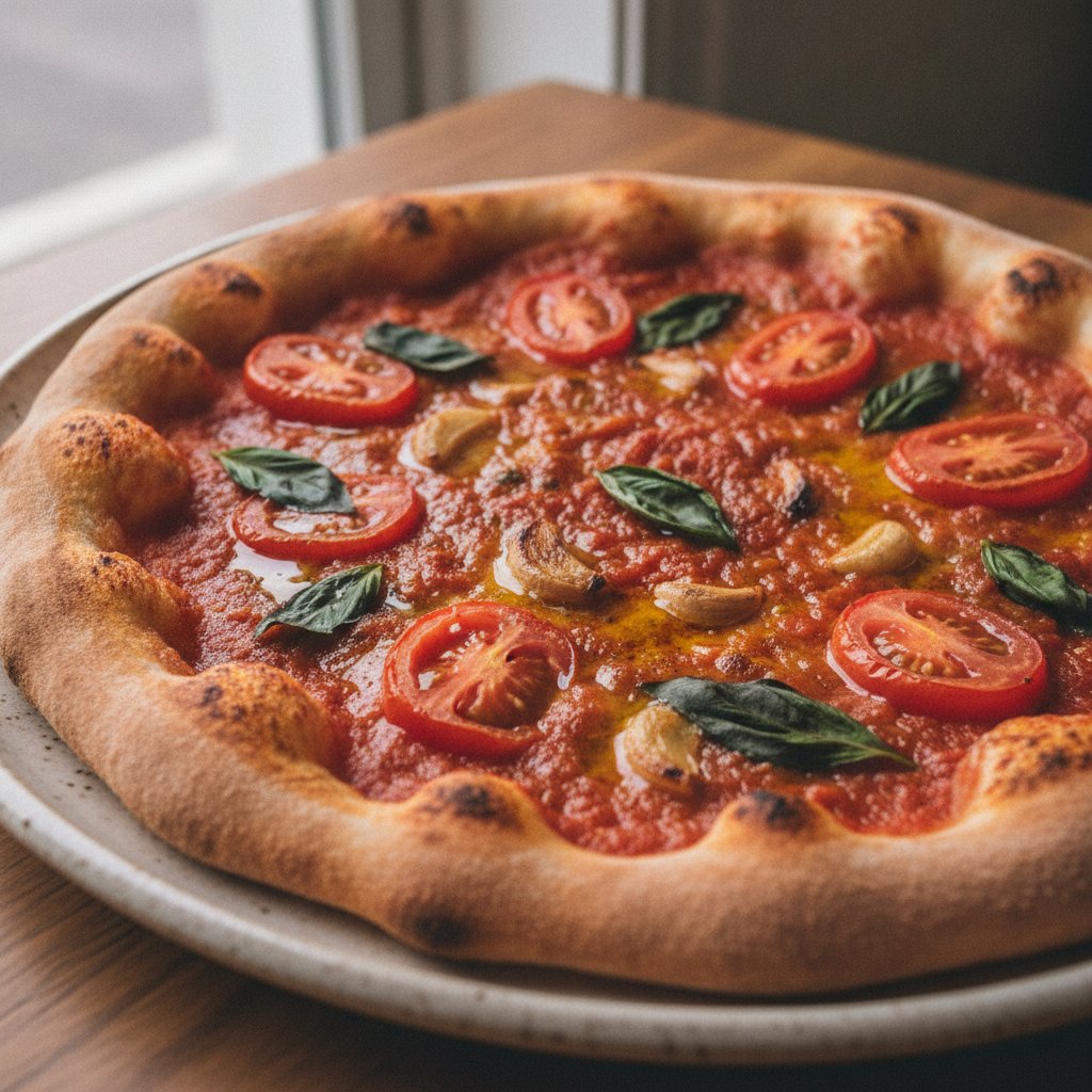 Garlic Tomato Pizza Without Cheese