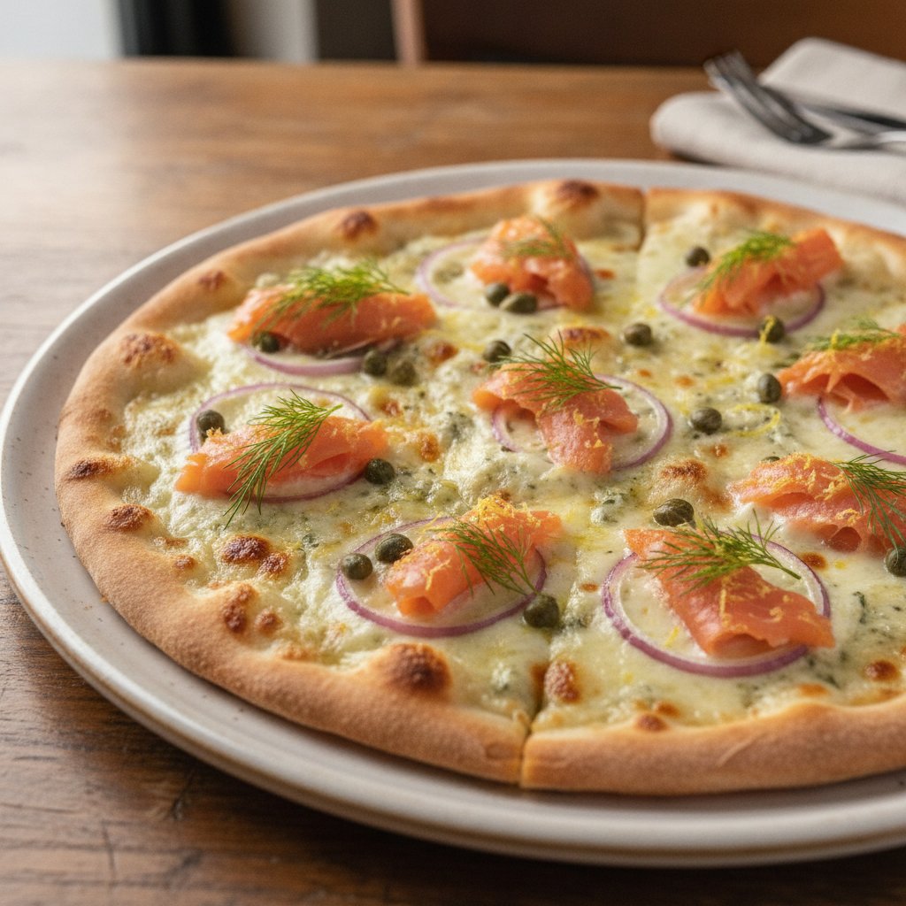 Salmon and Cream Cheese Pizza